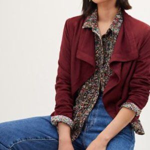 Marrakech Draped Suede Jacket in Wine